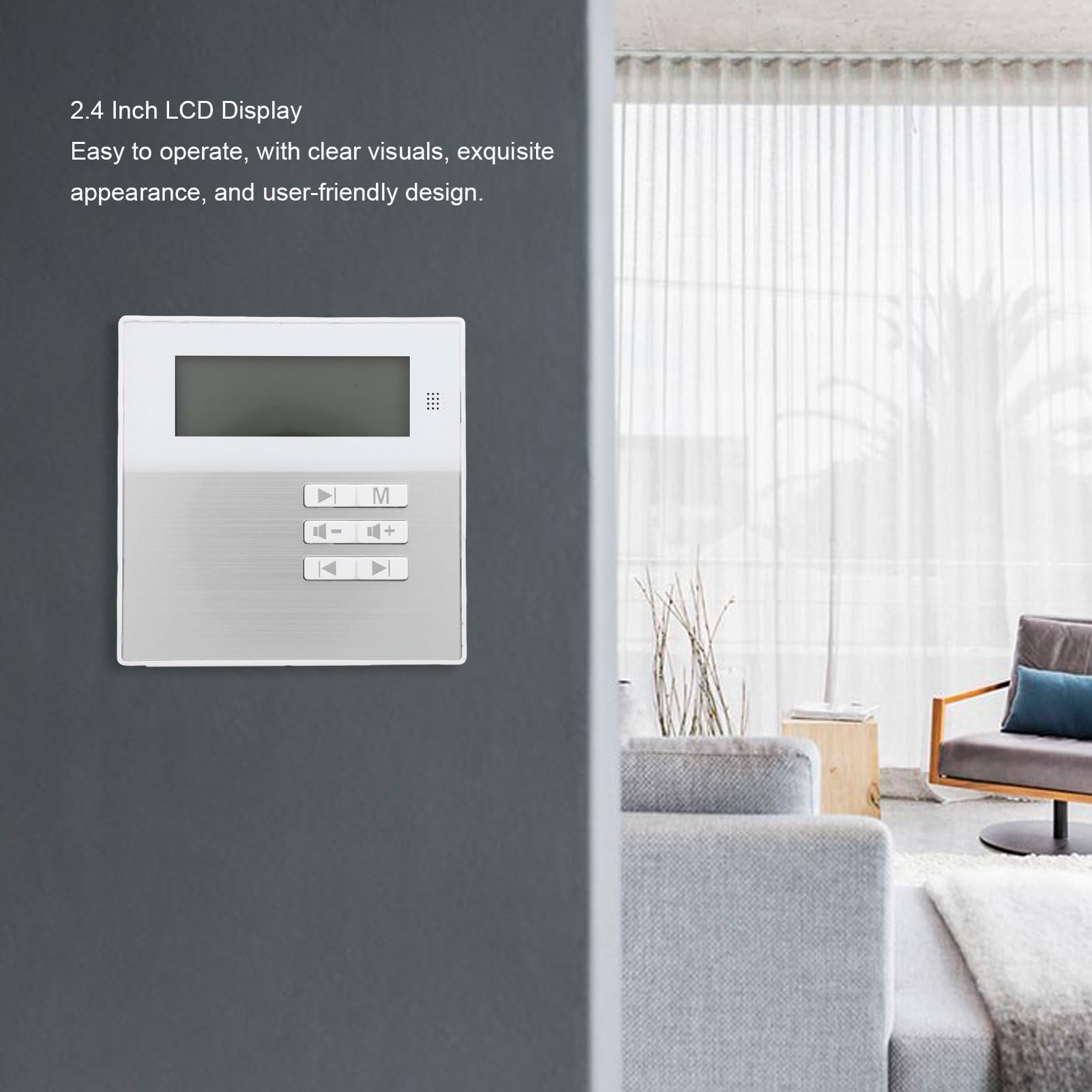 Goshyda Amplificador de Música de Montaje en Pared Bluetooth 5.3: 40 Vatios, Soporte Multiformato, Diseño que Ahorra Espacio con Control Remoto Inalámbrico para Cafetería y Uso Doméstico