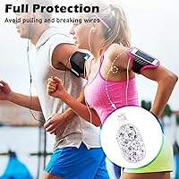 Vista 5 de CameCosy Protector de cable de lujo para iPhone de 18 W/20 W, diseño de borde ondulado, funda de línea de datos, protector de cargador de teléfono