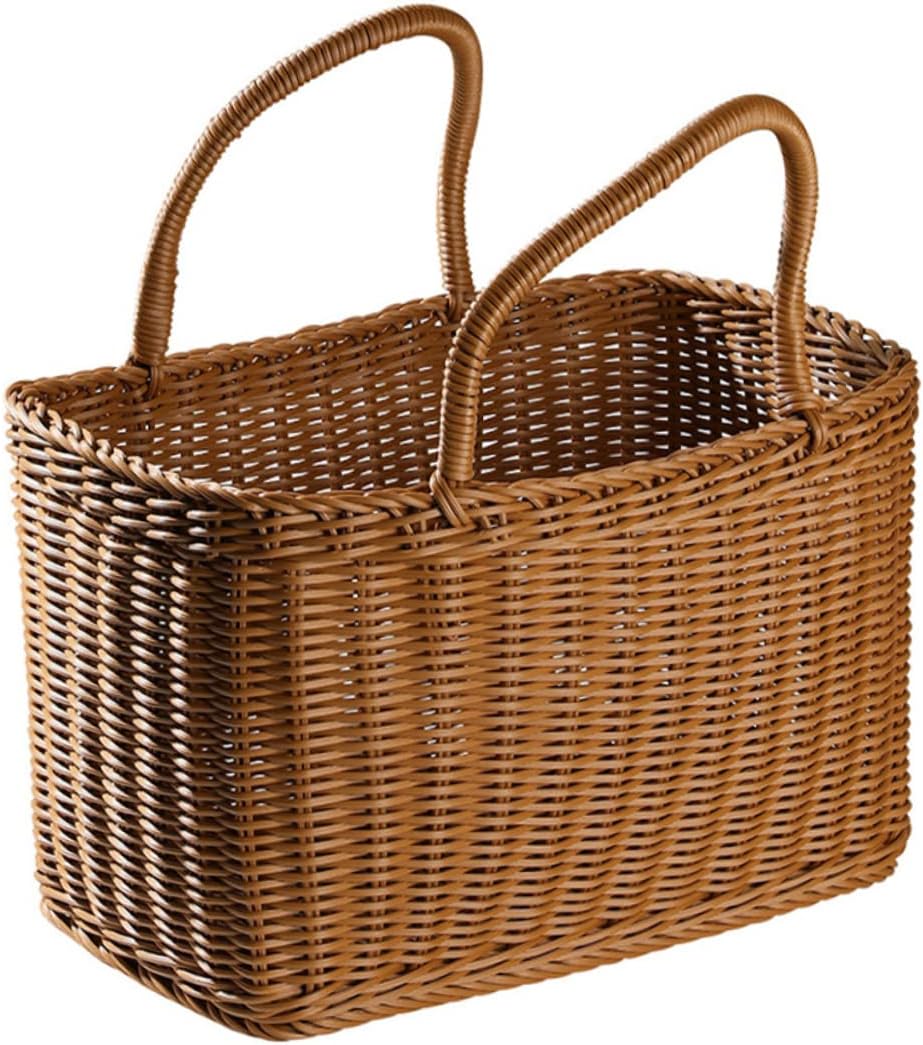 1pc Woven Flower Basket Decorative Storage for Home Picnic and Gardening Elegant Retro Design Material