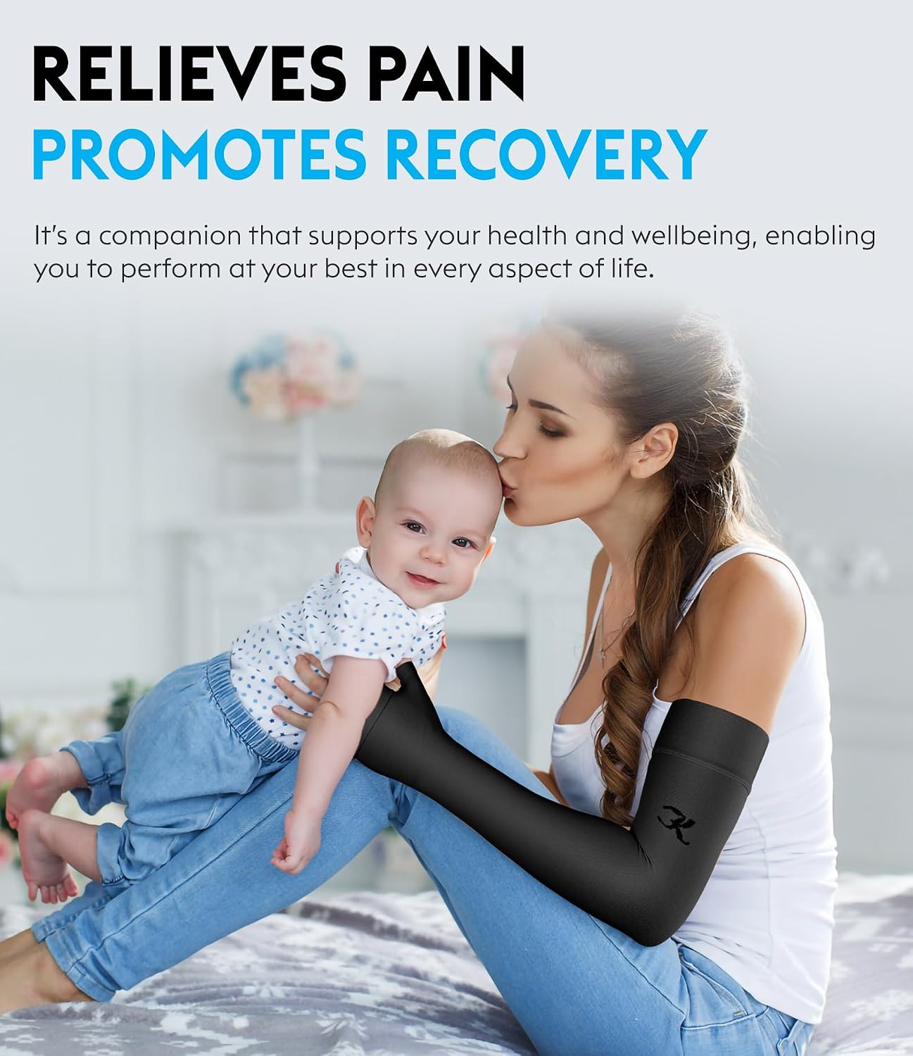 KEKING Lymphedema Compression Arm Sleeve with Gauntlet for Women Men, 20-30 mmHg Medical Graduated Compression Arm Brace, Full Arm Support Brace for Pain Relief, Arthritis, Swelling, Single Black XXL