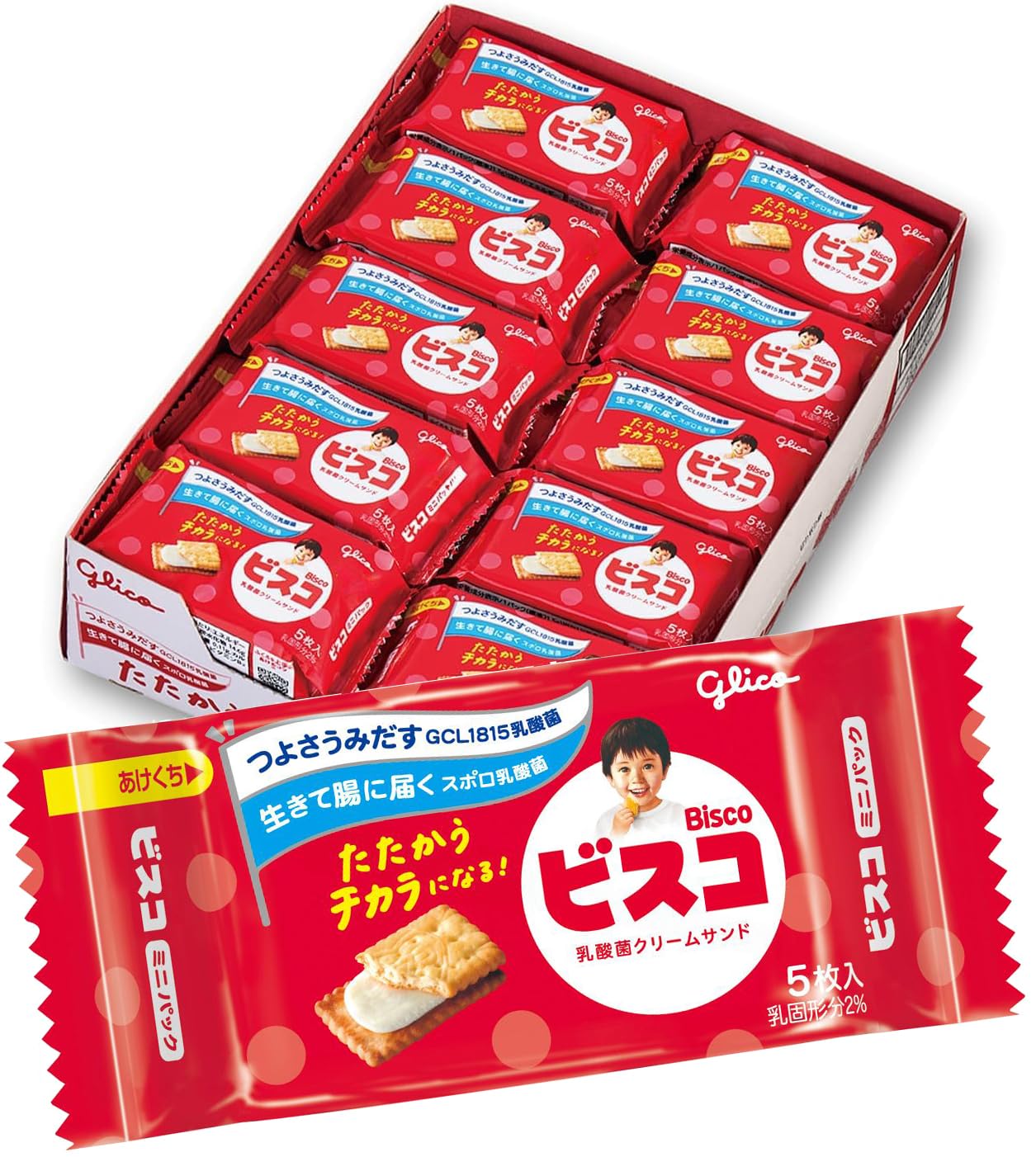 Amazon.co.jp: ビスコ ミニパック bisco glico 乳酸菌クリームサンド