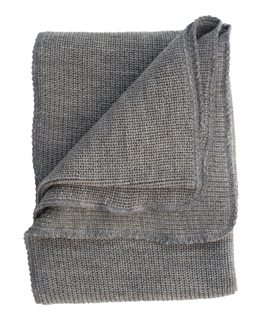 Couverture pour bébé Lilano plaid tricot laine 90x85cm lit nourrisson gris
