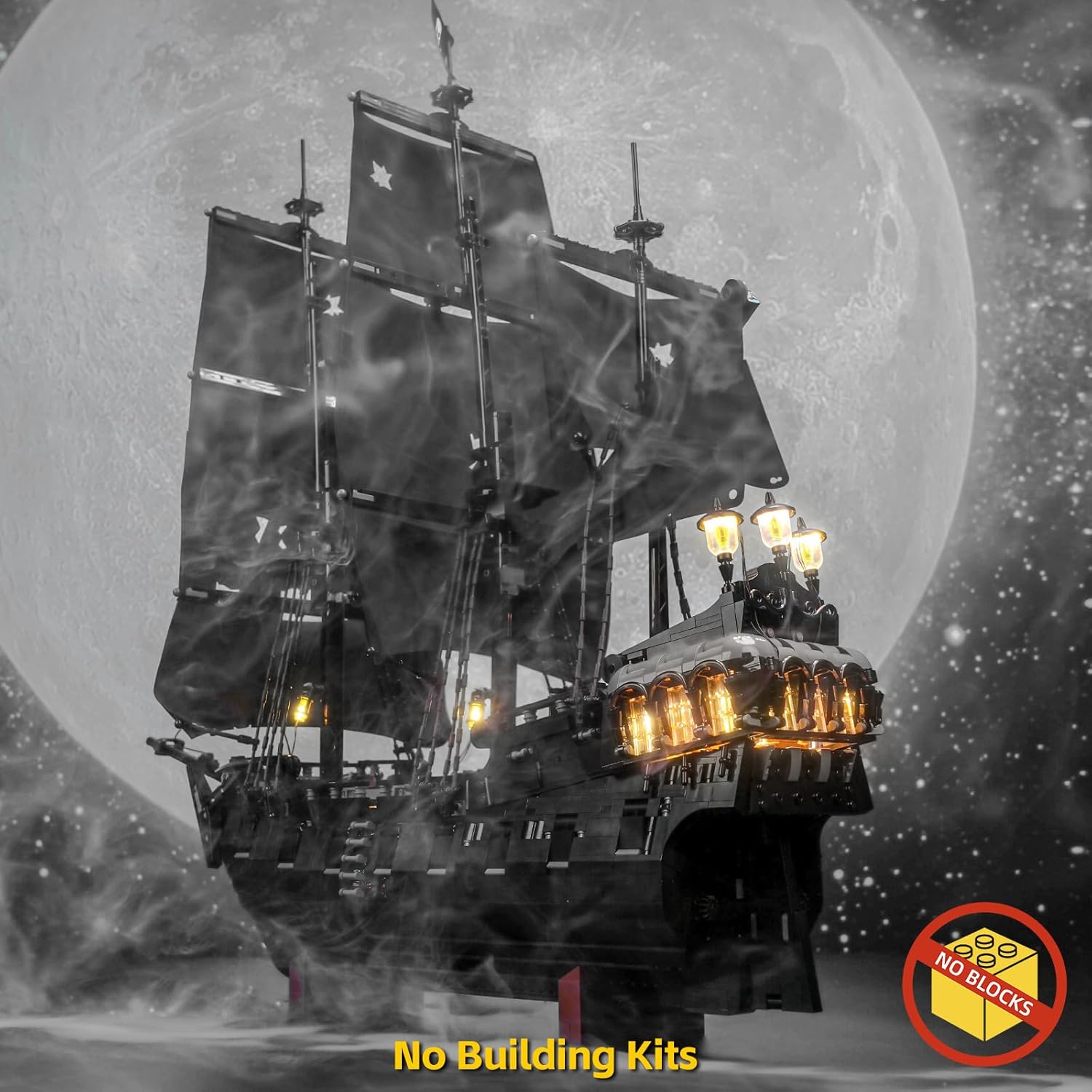 BrickBling LED Light Kit installed on Lego Black Pearl