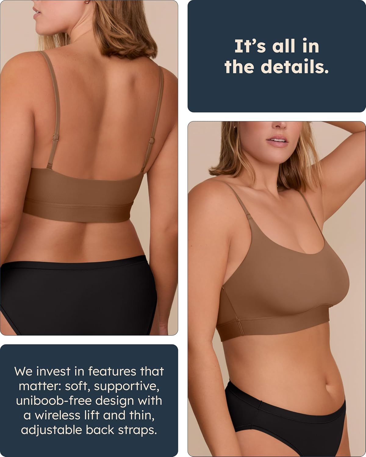 Harper Wilde Bliss Scoop Bralette - Ultra-Soft & Lightweight, Wire-Free Scoop Neck Bralette for Women - Image 4