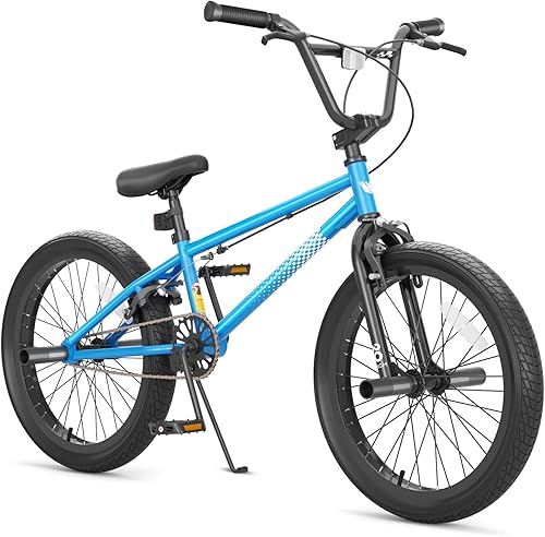 67i Bicicleta BMX para niños de 8 a 12 años, 18 pulgadas20 pulgadas, 4 clavijas de acero, frenos en U, asiento ajustable y marco de acero Hi-Ten,