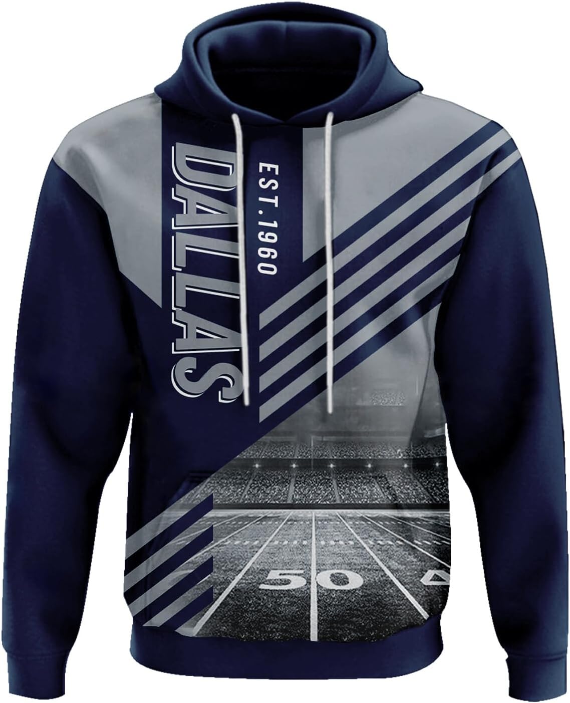 Men's Football Hoodie Long Sleeve Pullover Sweatshirt Game Day Apparel City Team Fan Hoodies Gift S-2XL