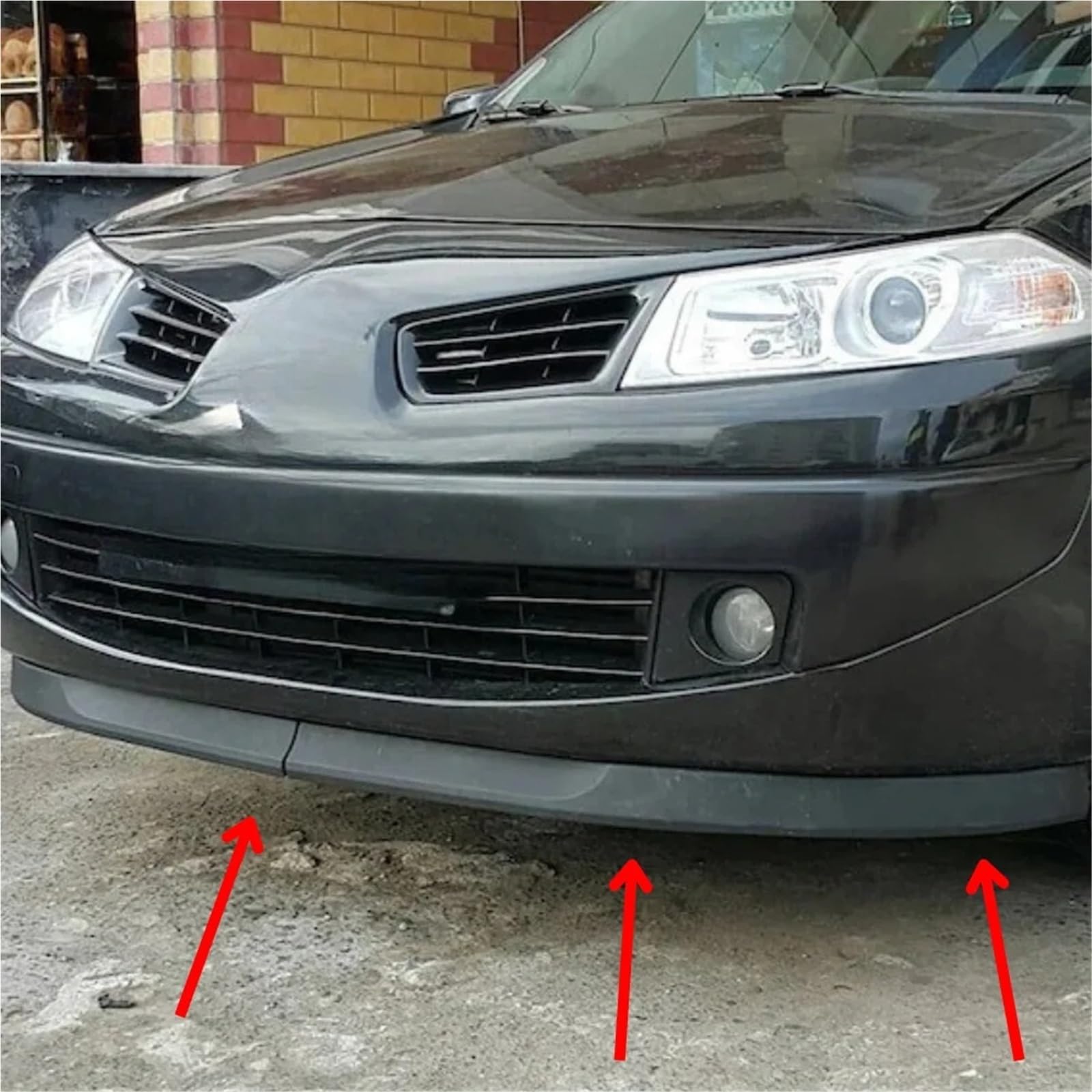 2 szt. przedniego zderzaka, pasującego do Renault, pasującego do Megane 2 Body Kit, spojlera, splittera, dyfuzora warga ochronna warga aerodynamiczna(D)