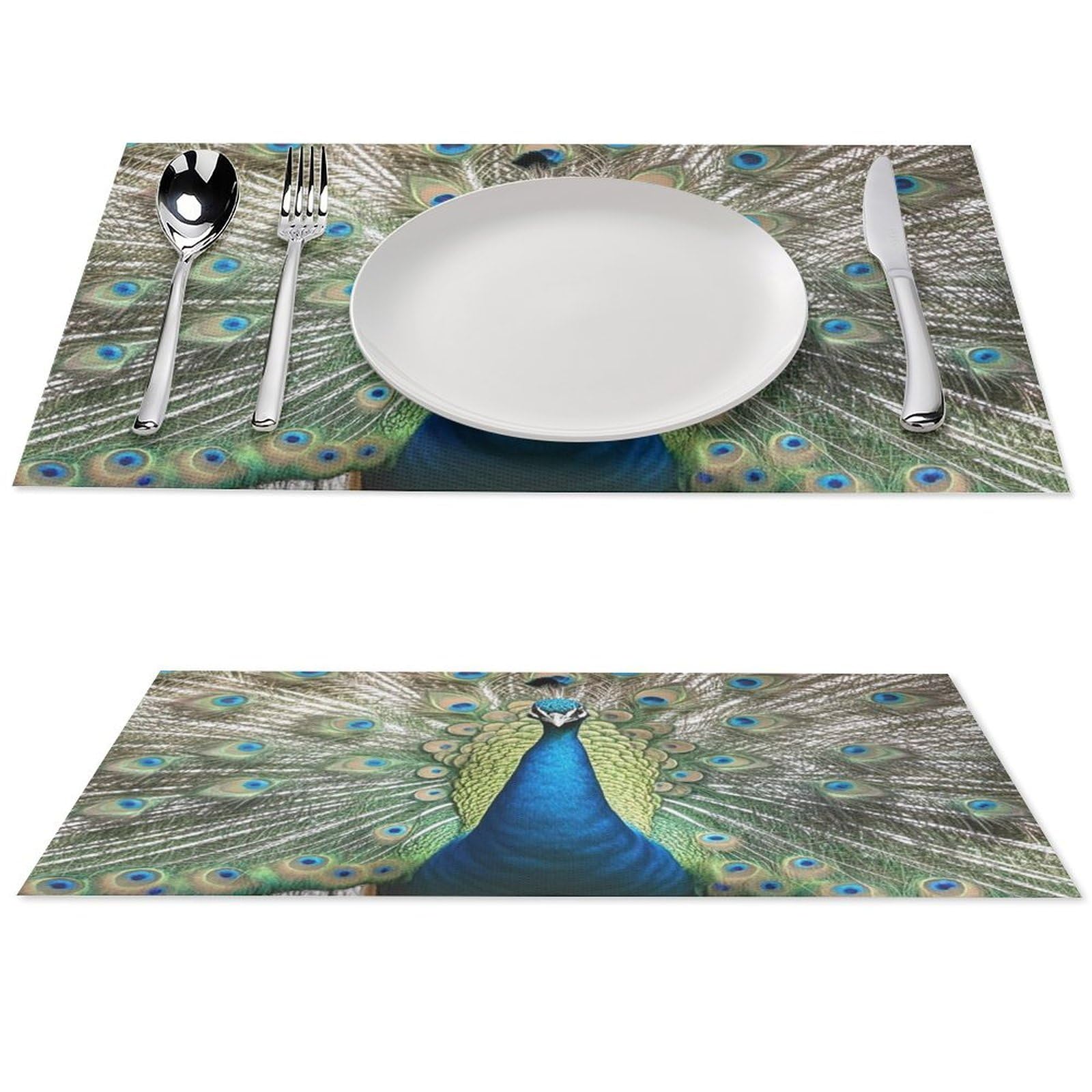 Sets de table en PVC motif paon pour décoration de cuisine et terrasse