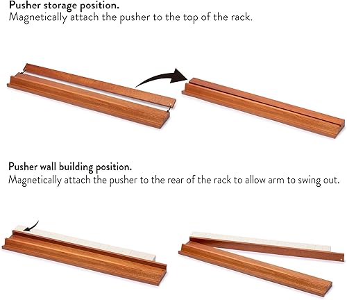 Miniatura 7 de 18inch clásico color natural Mahjong estante de madera con Pushers Conjunto de 4