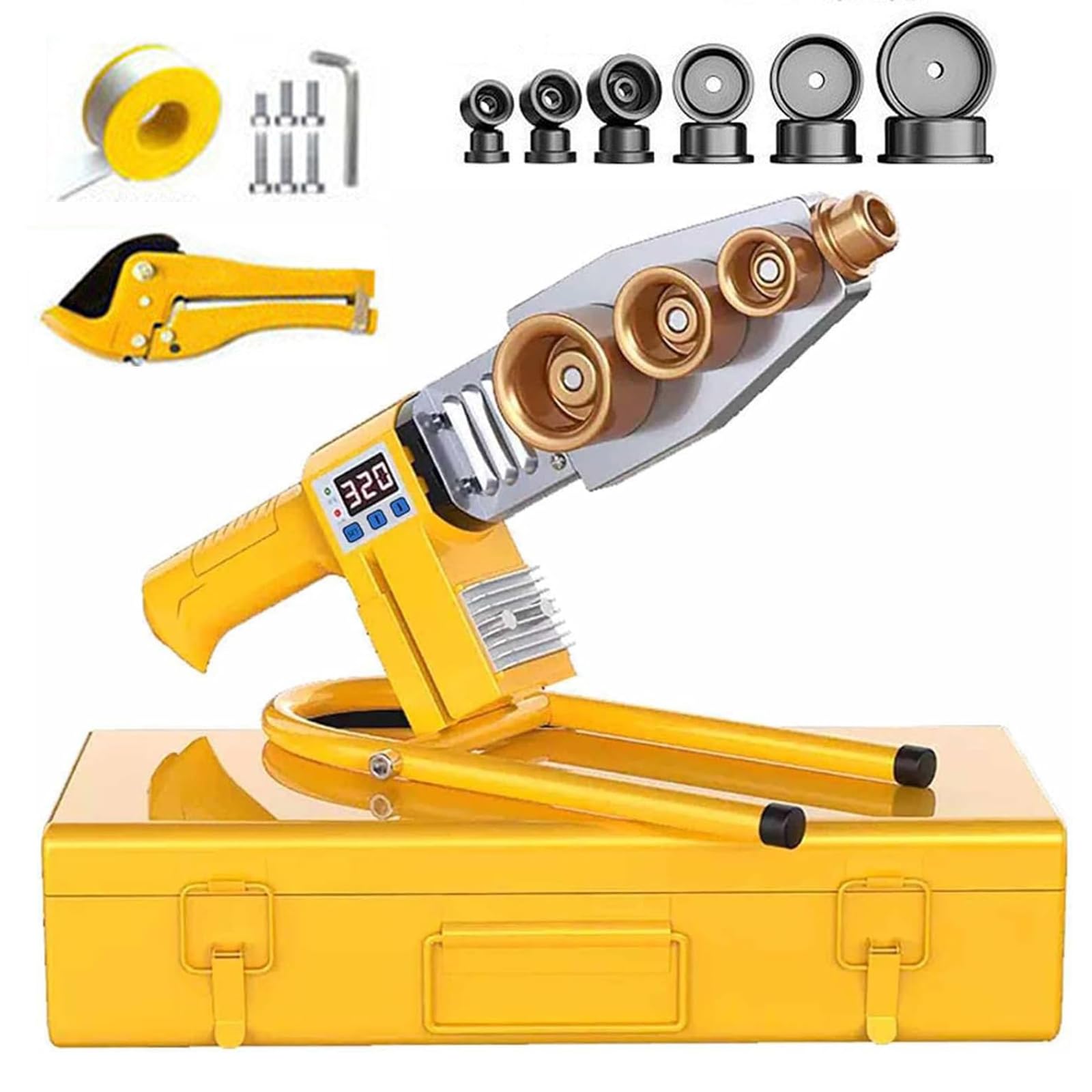 YXYLJOZ 800WPlastic Pipe Welding Machine, PPR Pipe Welder Water Pipe Welding Machine, with Temperature Adjustment Pe Pipe Welding Machine Suitable, for PPR PP PE PVC Pipe Welding