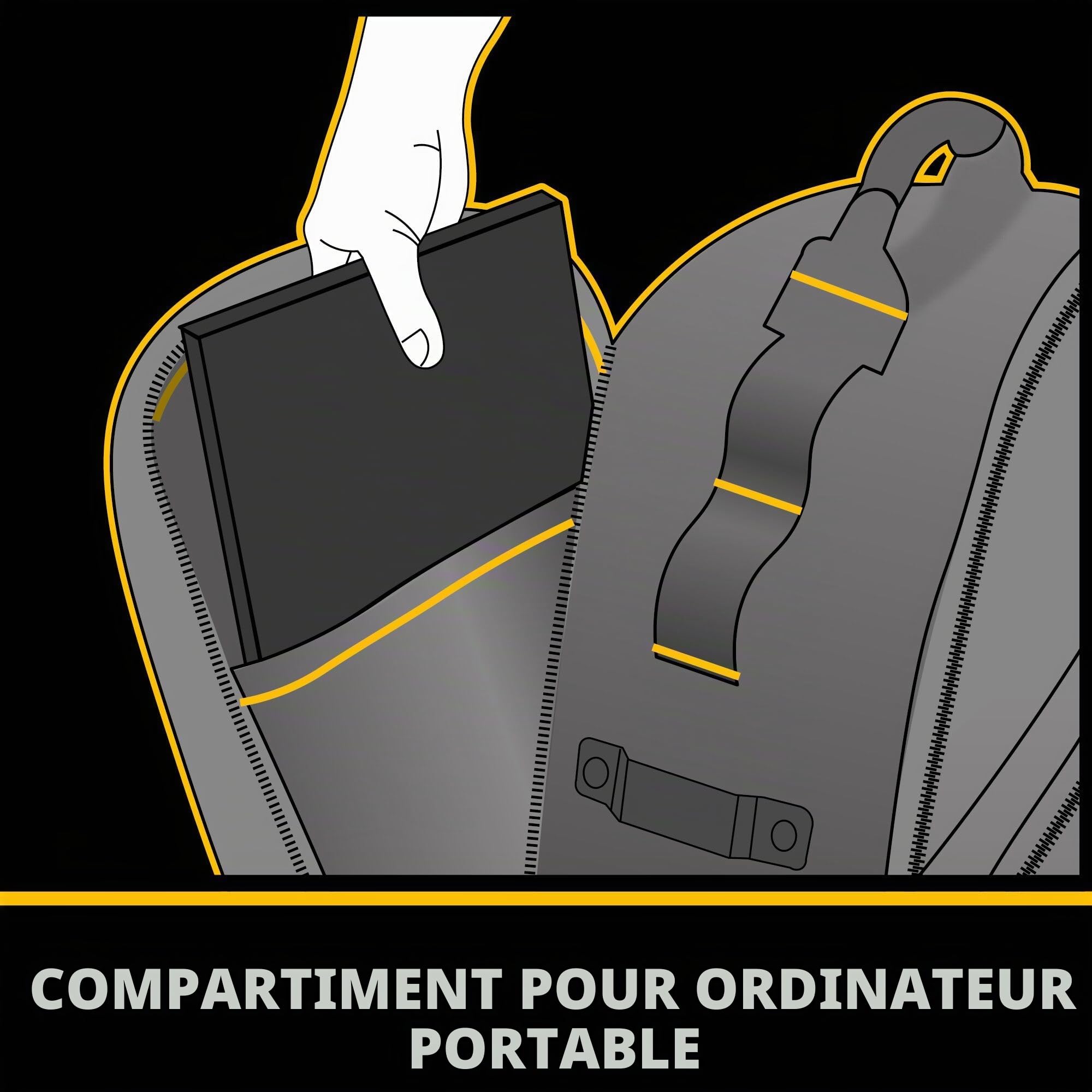DEWALT DWST560102 Sac à dos à outils, rangement et organisation d'outils, durable et résistant à l'eau