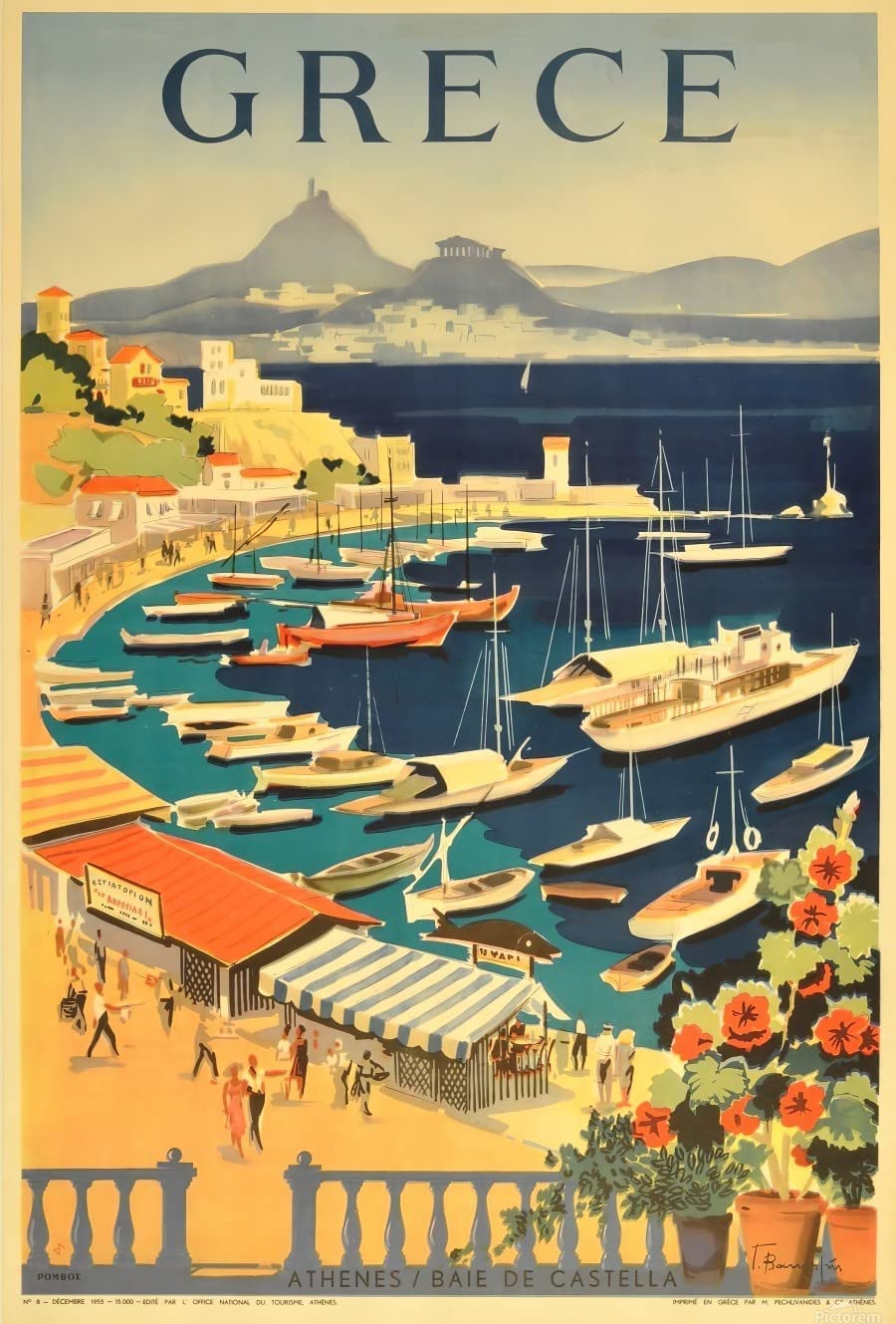 Vintage Travel Railway Greece Reproduction A4/A3 Wall Art Deco Poster Print (A4)