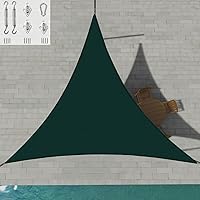 Vista 10 de Patio Paradise - Toldo parasol beige de 2 x 2 x 2 pies con kit de herrajes de 6 pulgadas, toldo triangular equilátero, tela duradera