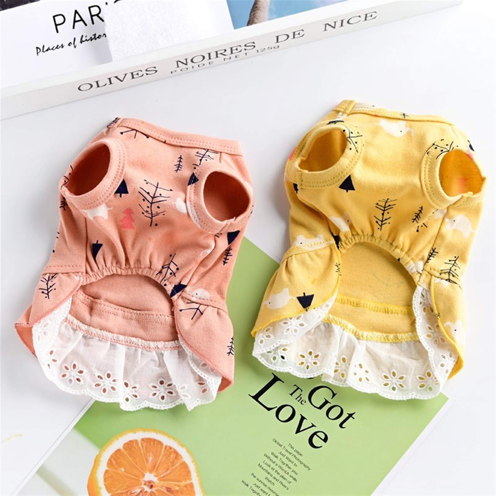 Hundekleid Für Kleine Hunde – Süßes Tutu-Kleidchen Mit Schleife, Aus Baumwolle, Für Chihuahua, Yorkshire, Mädchen (Größe L, Daisy-Muster)