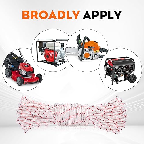 Miniatura 4 de HIPA soga de arranque de 10 m para motosierra Stihl, Husqvarna, Sears, Craftsman, Poulan, Briggs, Stratton, cortadoras de césped, motosierras y