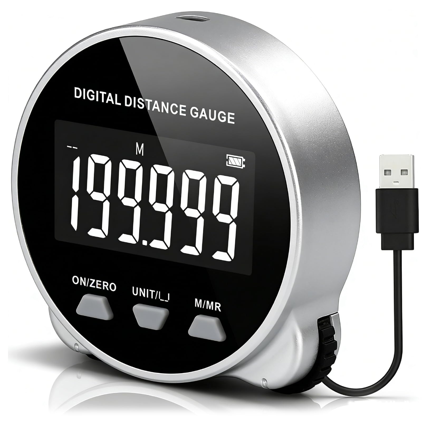 Cinta Métrica Digital Electrónica, 199.999m Regla Digital Medición De Cinta Electrónica, Pantalla Lcd Digital Cinta De Medición Recargable Tipo C Herramienta De Medición De Longitud