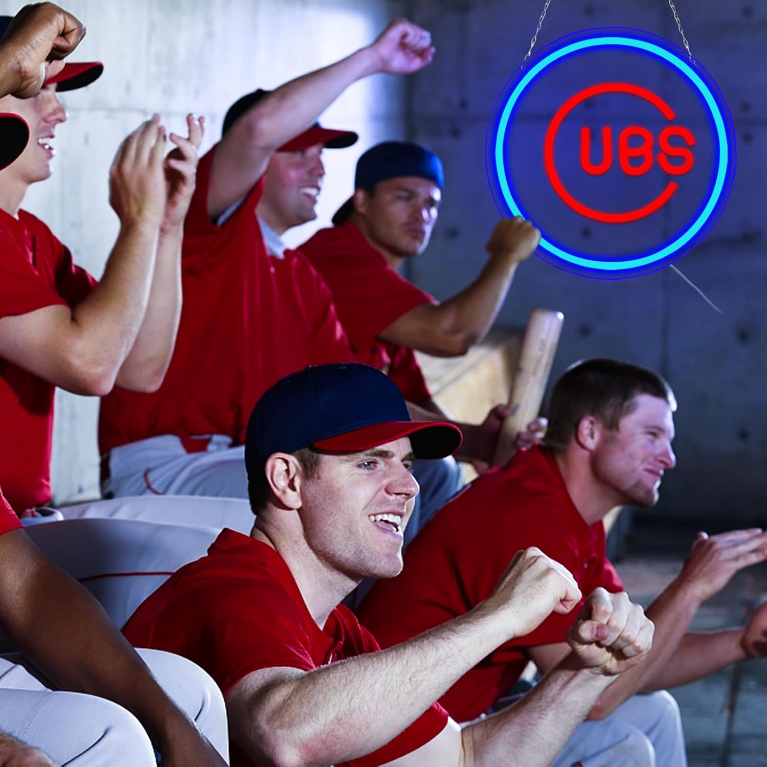 Balanar Cubs Neon Sign Baseball for Sport Club Wall Decor Baseball LED Sign Neon Light For Man Cave Garage Decoration Red Neon Sign For Bar,Dorm Room,Party DecorationGame Room Decoration - Image 5