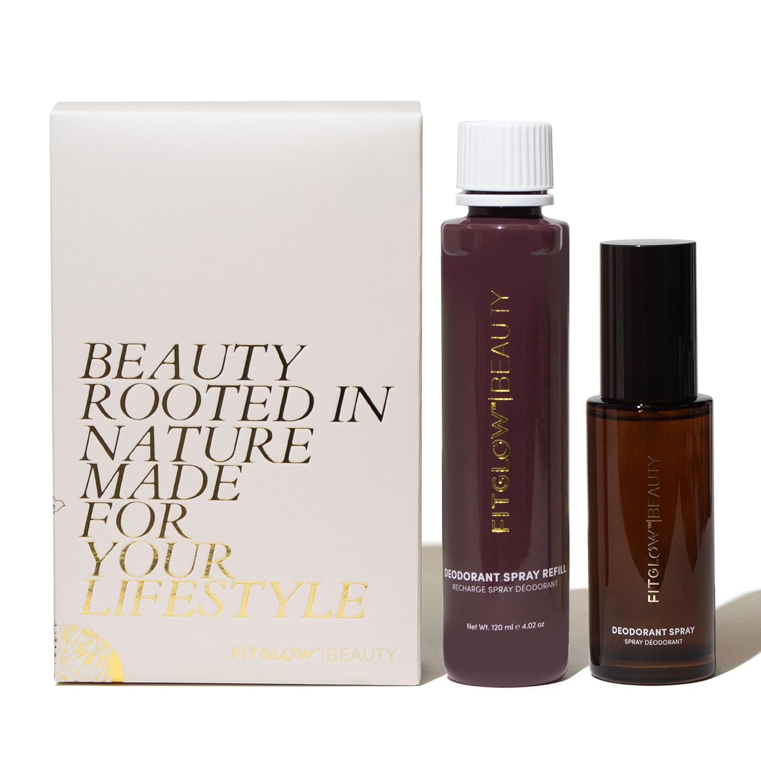 Fitglow Beauty Deodorant Spray + Refill | Natural Aluminum-Free Deodorant for Sensitive Skin | Long-Lasting Odor Protection with Plant Extracts | Non-Staining, Fresh Scent | 50ml + 120ml - Image 2