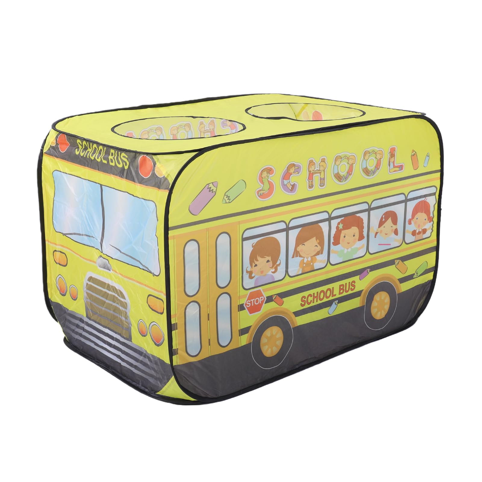 Keenso Pop Up Kids Play Tent, Effortless Setup Safe and Sturdy Spacious Fun Kids Playhouse for 4 Children (Yellow School Bus)