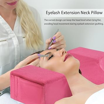 LAFANDE Lash Pillow for Eyelash Extensions, Curved Foam Lash Bed Pillow with Neck and Back Support, Ergonomic Neck Pillow, Beauty Salon Lash Pillow for Lash Extension Grafting Make Up