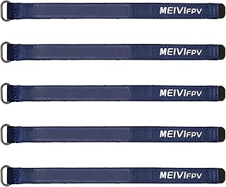 MEIVIFPV RC FPV Battery Straps 5PCS 15x200mm Battery Cord Ties Reusable with Silicone Anti-Slip Strips for FPV Drone RC Helicopters Planes Cars