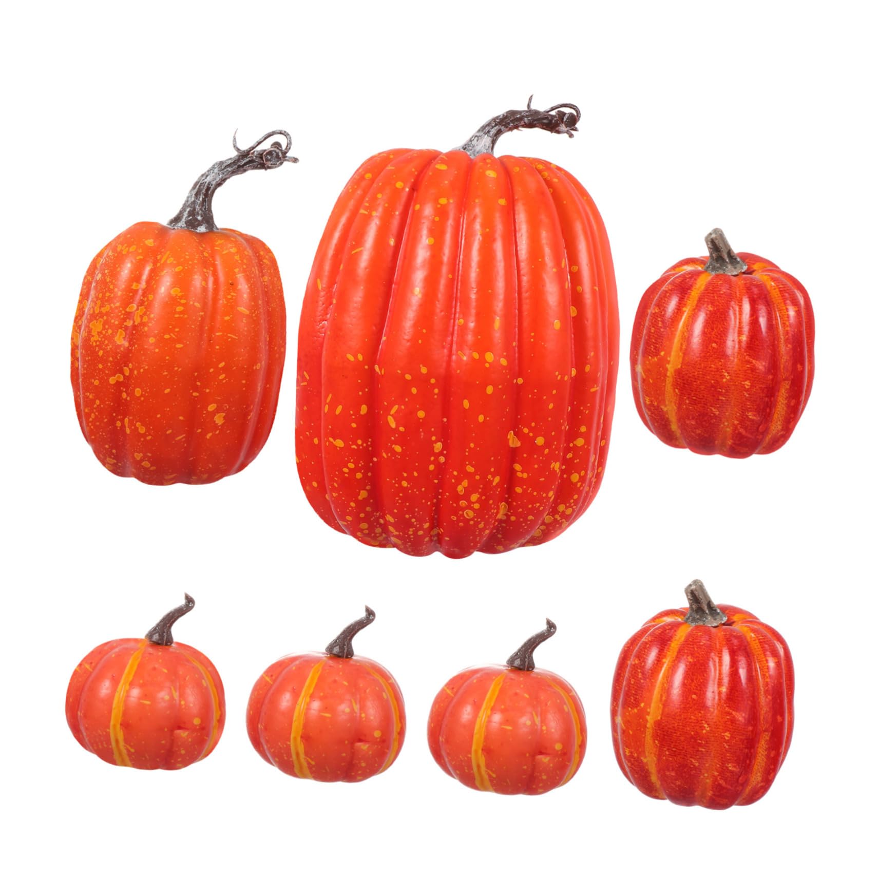 OUNONA 7pcs Pumpkin Model Ornaments Thanksgiving Ornament Large Pumpkin Portable Letters Stamp Farmhouse Pumpkins Yellow Squash Decor Halloween Pumpkin Model Foam Little Pumpkin Assorted