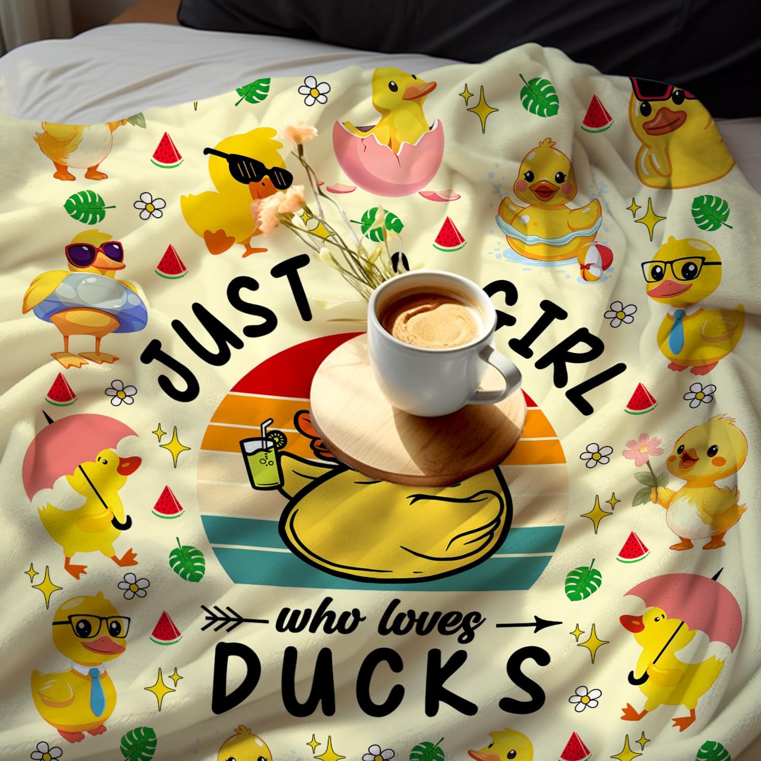 Cute Duck Blanket Ultra Soft Ducks Themed Gifts for Women Kids Boys Girls Cartoon Ducks Decorative Blankets for Bed Chair Couch Bedroom 60"X50"