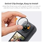 K&F CONCEPT Optical Tempered Glass Lens Protector for Insta 360 X5 | 2-Pack Premium Lens Guards, 9H Hardness High Transparency Multi-Coated Lens Cover for Insta360 X5 Accessories FVI102