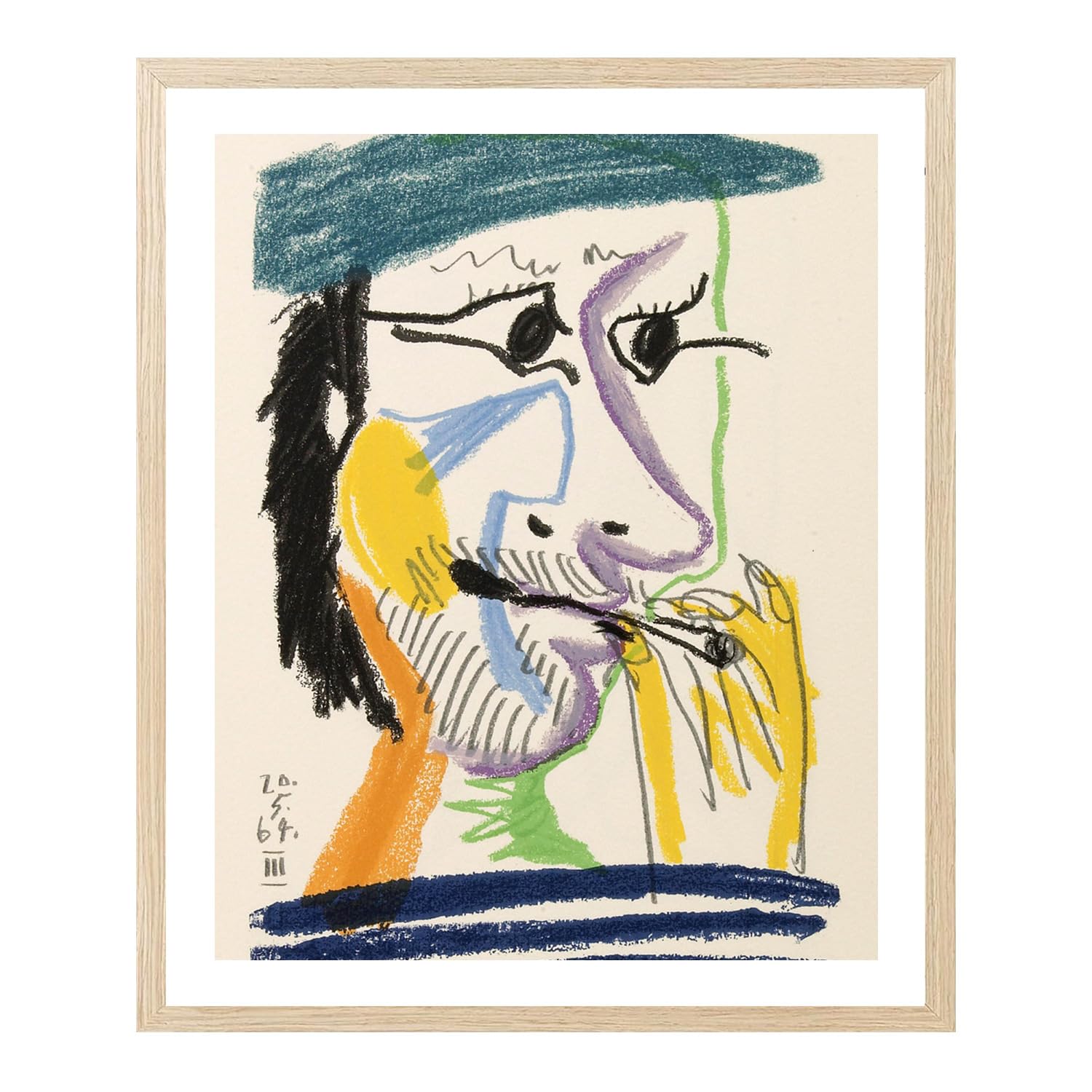 Amazon.com: Picasso Wall Art,Pablo Picasso Art Framed,Smoking Man