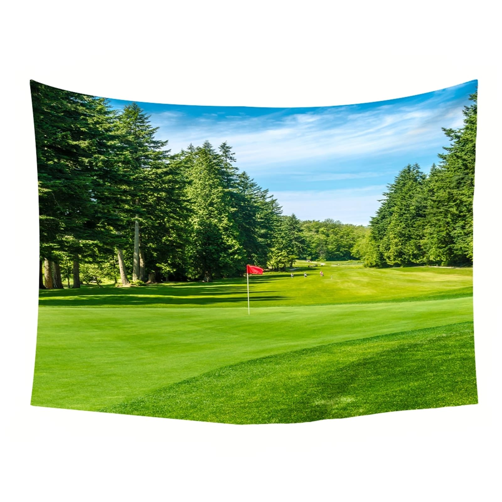 KnSam Wandbehang 260x240cm, Natur Landschaft Wandteppich Wieses Wald Wandtuch Polyester Tuch für Schlafzimmer Wohnzimmer, Grün