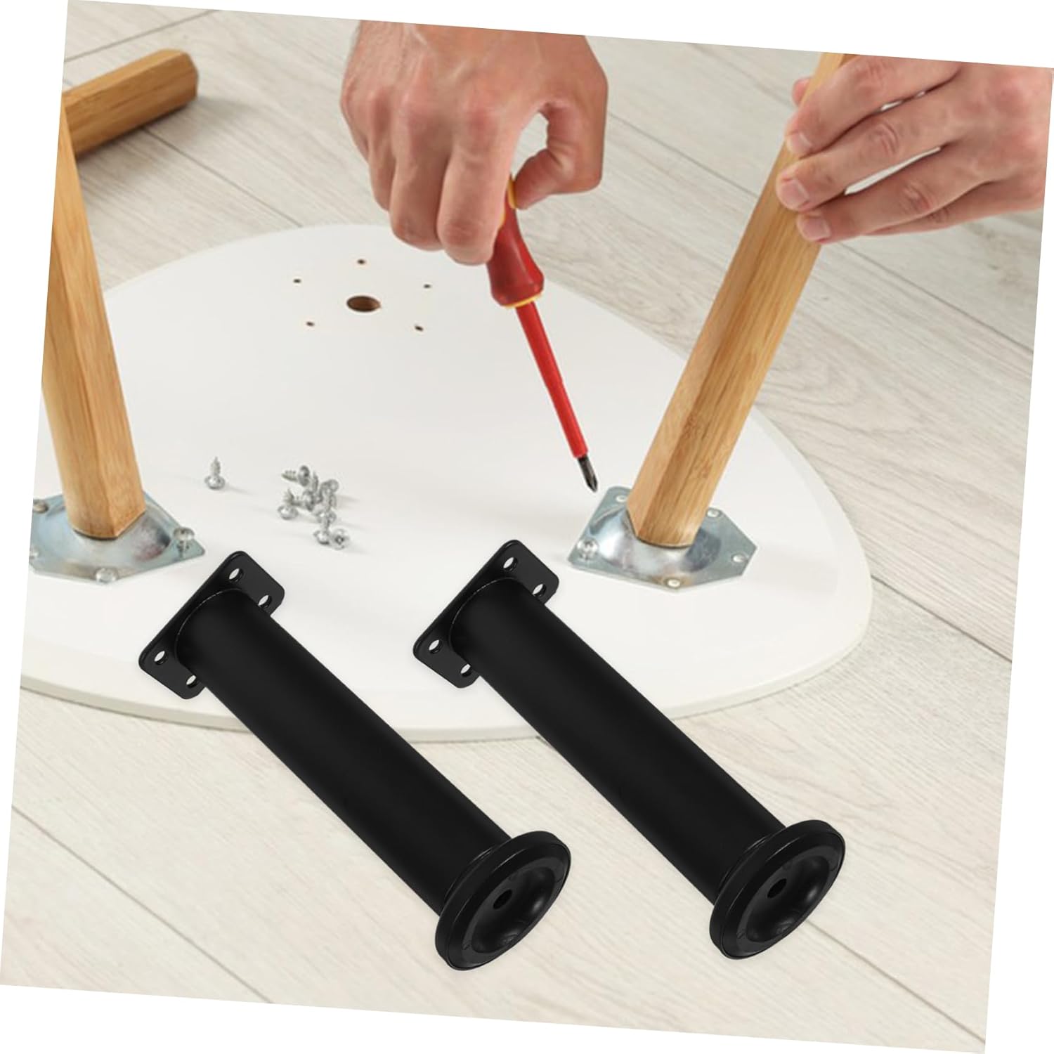 DOITOOL 4pcs Metal Adjustable Furniture Legs for Bed Frame Sofa Table Heavy Duty Support Easy Install