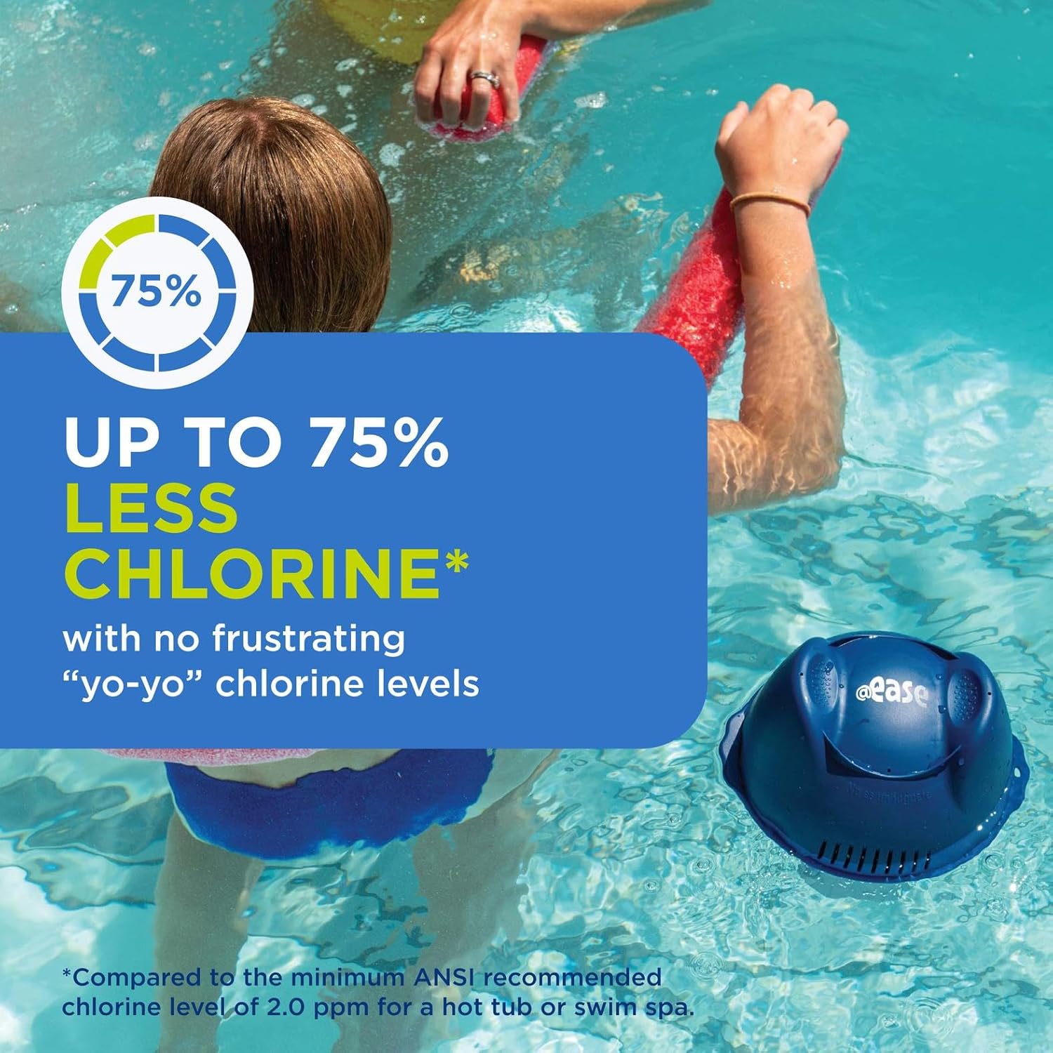 FROG @Ease Floating System for Swim Spas - Quick & Easy Self-Regulating Swim Spa Sanitizer - Swim Spa Maintenance System with Sanitizing Minerals & SmartChlor Technology