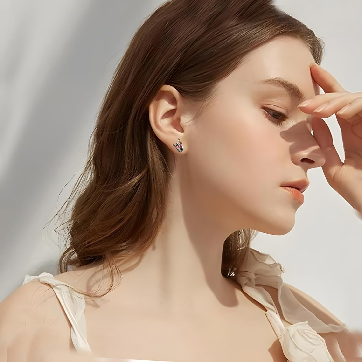 Skull Hand Stud Earrings for Women Punk Gothic Skeleton Hand Earrings - Image 3