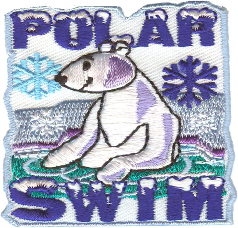 12 Pieces 2" Activity Scouts Applique Fun Patches, Outdoors & Seasons - Polar Bear (Polar Swim 4)