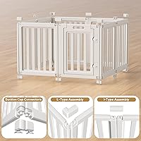 Vista 4 de Corral Transparente para Perros, Corralito para Mascotas con Puerta, Fácil de Limpiar e Instalar, Corrales para Cachorros tanto para Uso en Blanco