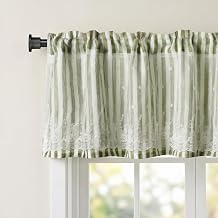 WOSIBO 2 Pack Textured Striped Window Valances Farmhouse Design Burlap Window Treatment Decor Curtains Light Filtering Rod Pocket Valance for Living Room 16" x 56" Lace