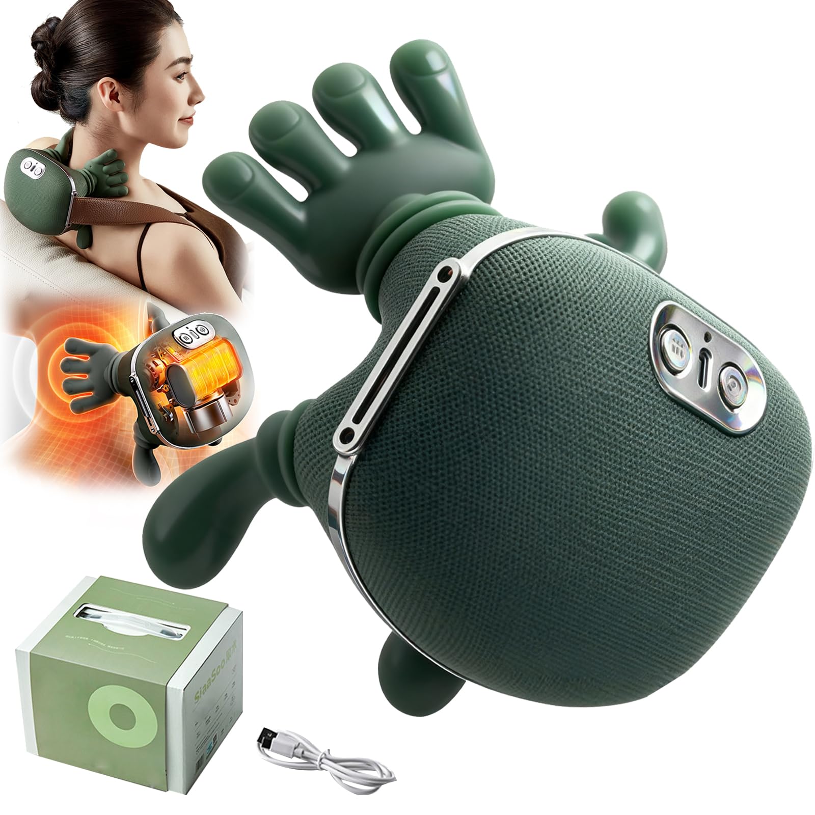 Masajeador, Masajeador Espalda Massage Master Para Hombros 3 Niveles Masaje 2 Niveles Temperatura MasajeadorEléctrico Cuello Con Calor The Master Inalámbrico Para Mujeres Y Hombres Regalos Navidad
