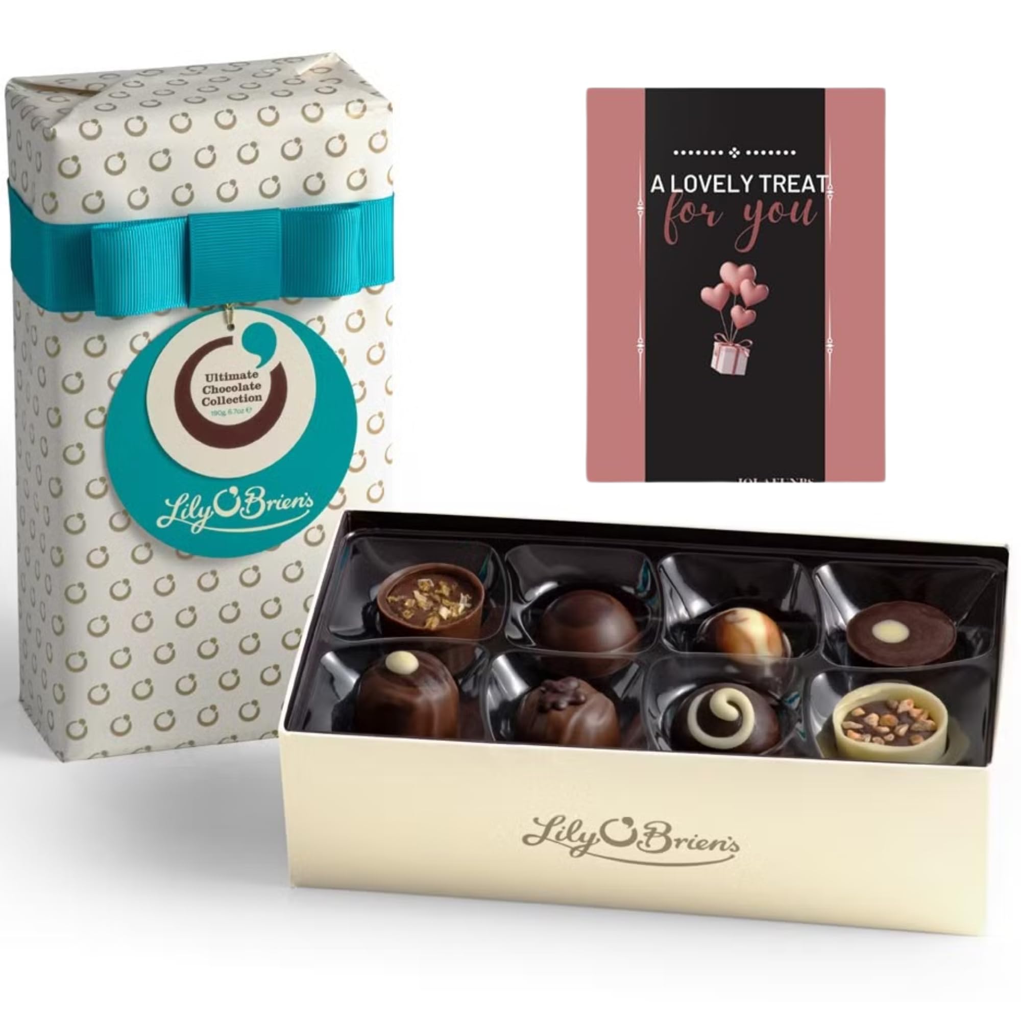Lily O Brien Chocolates The Ultimate 16 Chocolates, 190g Milk, White & Dark Chocolate Gift Selection Box Lily Obriens Chocolates Uk - Christmas, Birthday, Valentine, Fathers Day, Mothers Day.