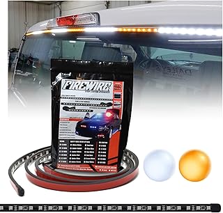 LEDs Emergency Truck Strobe Lights | Amber White Safety Vehicle Lighting Back Window LED kit with Strobe Controller | 49" Inch Amber/White Back Window Strobe Light | Firewireleds
