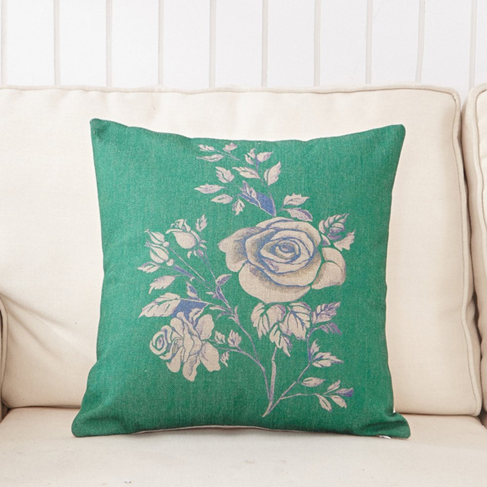 Coussin de coton épais de 45x45 cm au style rural américain pour canapé et bureau version B