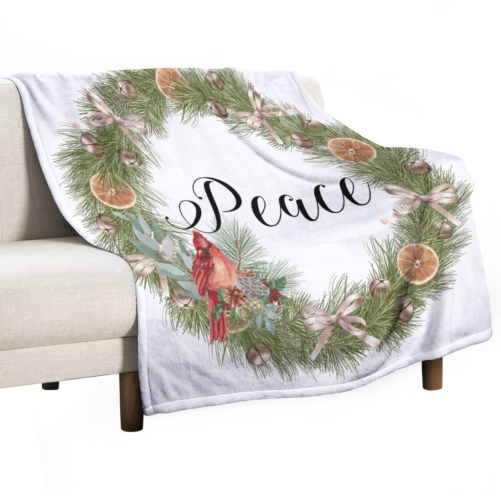 Couverture de paix motif Cardinal pour des soirées d'hiver cocooning au salon