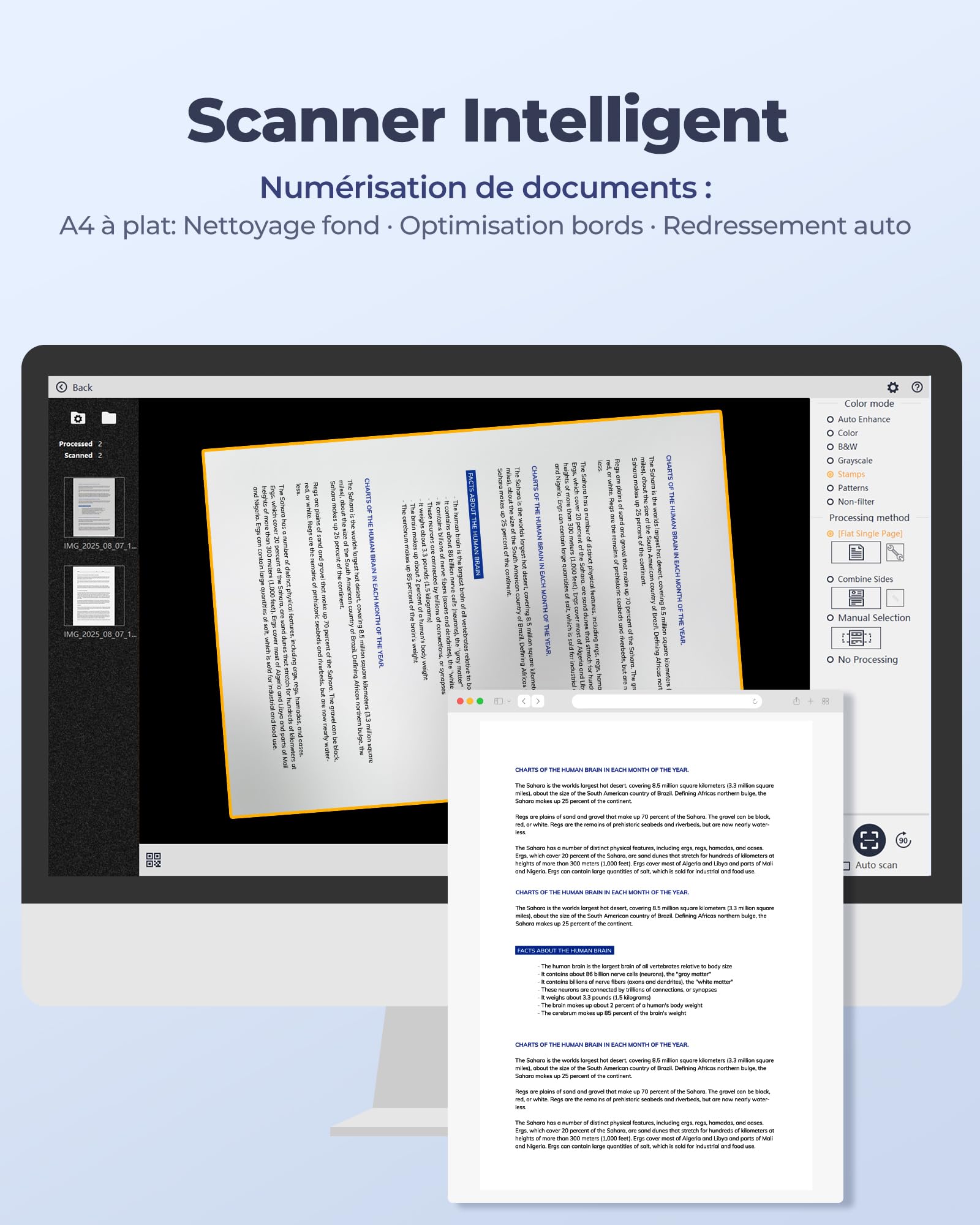 CZUR Lens1200 Pro 12MP Scanner de Documents Portable, Caméra de Documents USB, Numérisation Rapide 1 s/Page, Format de Capture A4, OCR Facile à Utiliser, Scanner Mobile, pour Mac et Windows