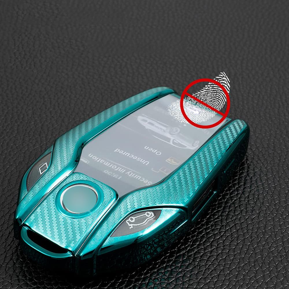 Ontto Custodia Morbida In TPU Per Chiave Con Portachiavi E Portachiavi Per BMW Serie 5, Serie 7, Colore: Argento