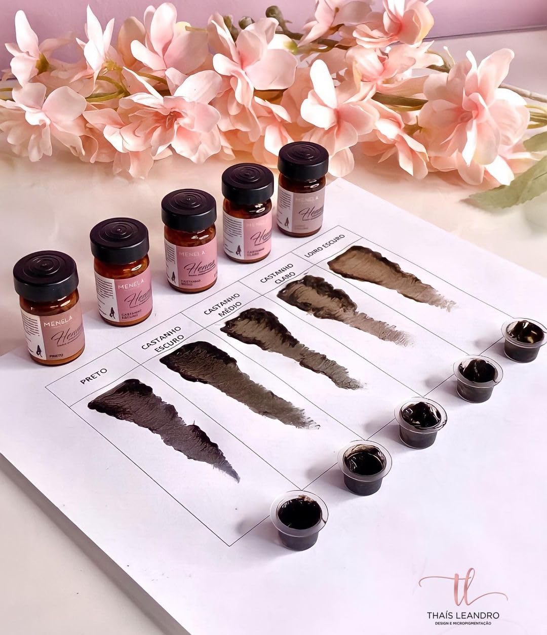 Kit Henna Profesional para Cejas Menela | Henna 2,5 g + Fijador 15 ml | Uso Profesional (Loiro Escuro)