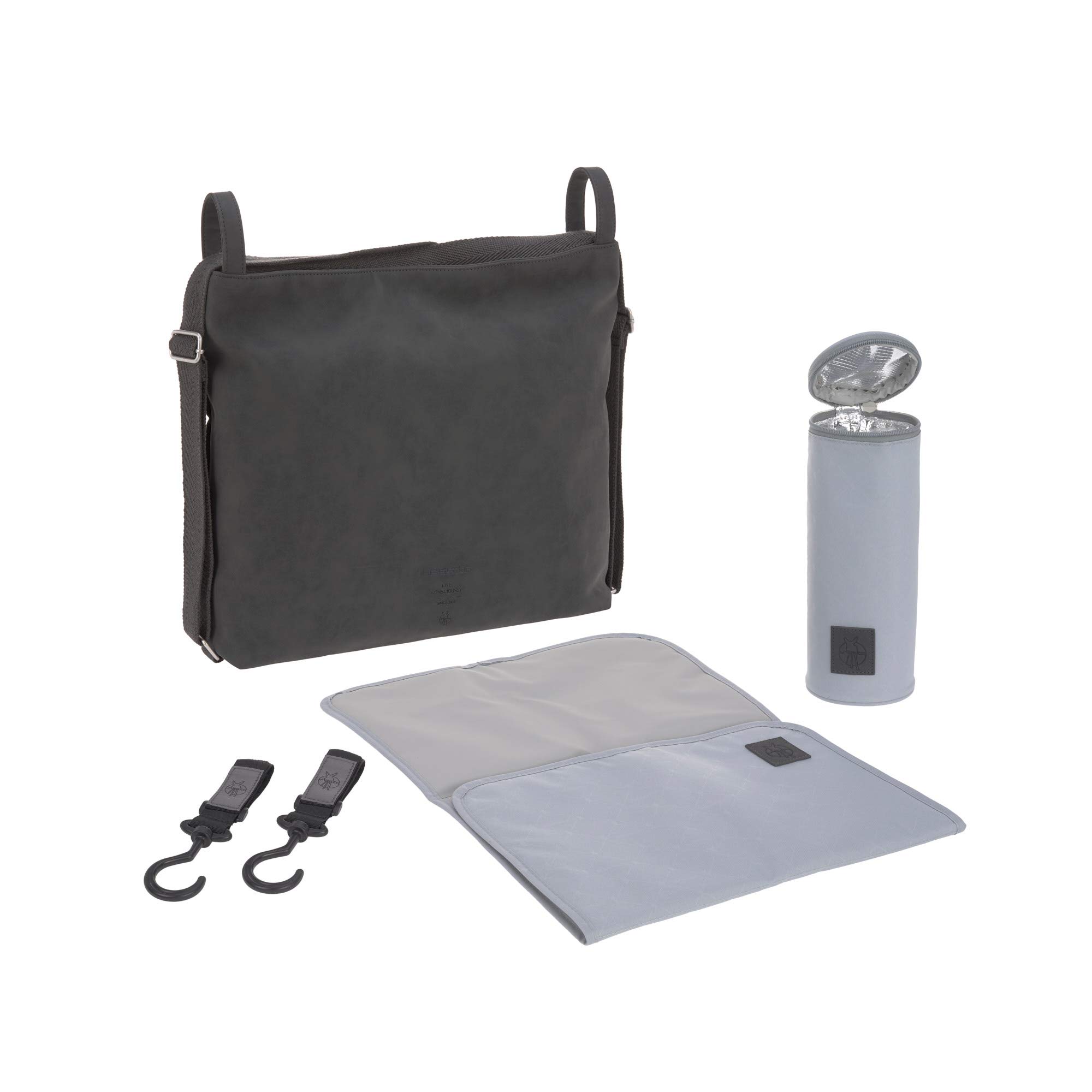 LÄSSIG Wickeltasche Schultertasche Tender Conversion Bag Anthracite grau