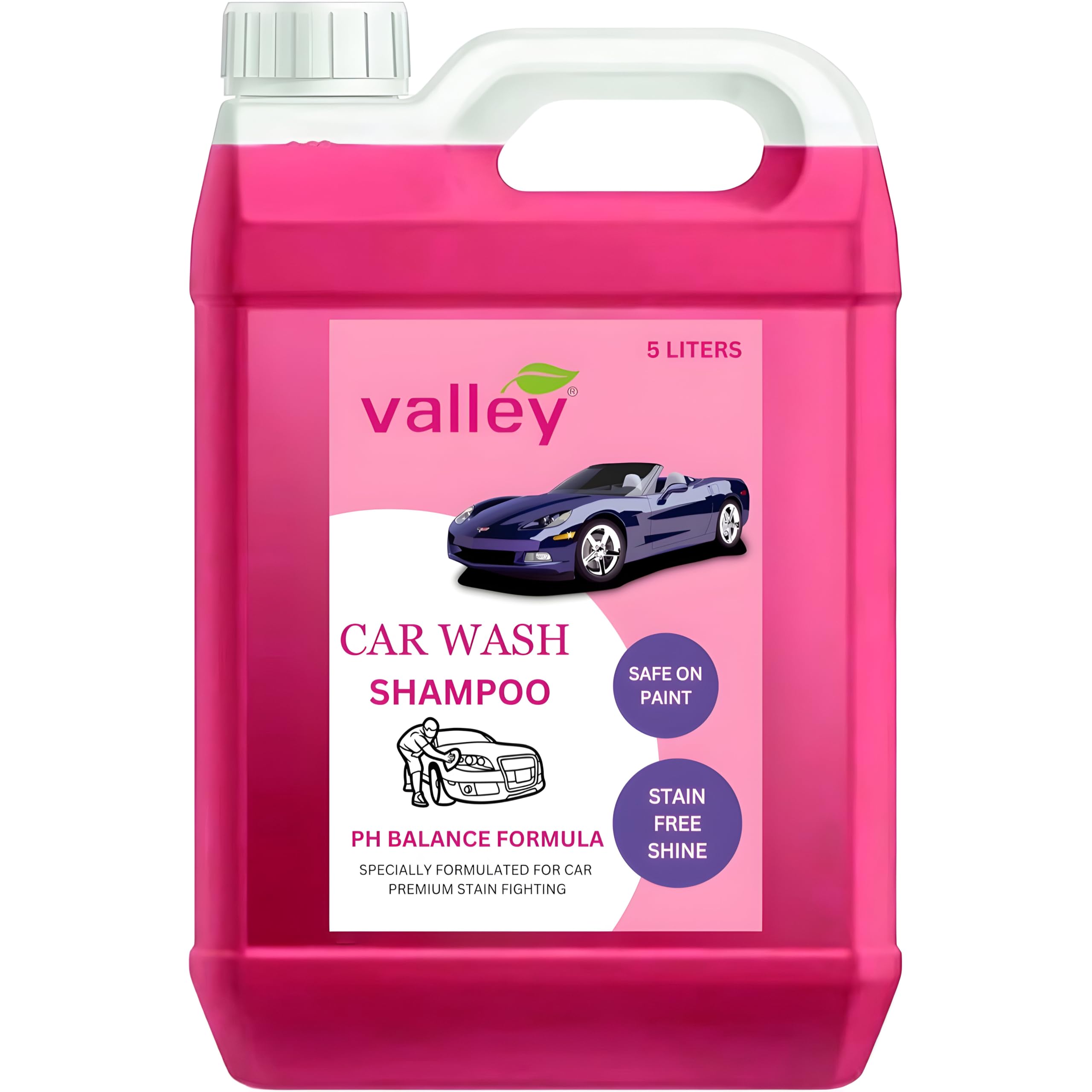 Valley 5 Ltr Car Wash Shampoo Thick Fowm With Shine Enhancing Formula,ShineX Car Wash Shampoo
