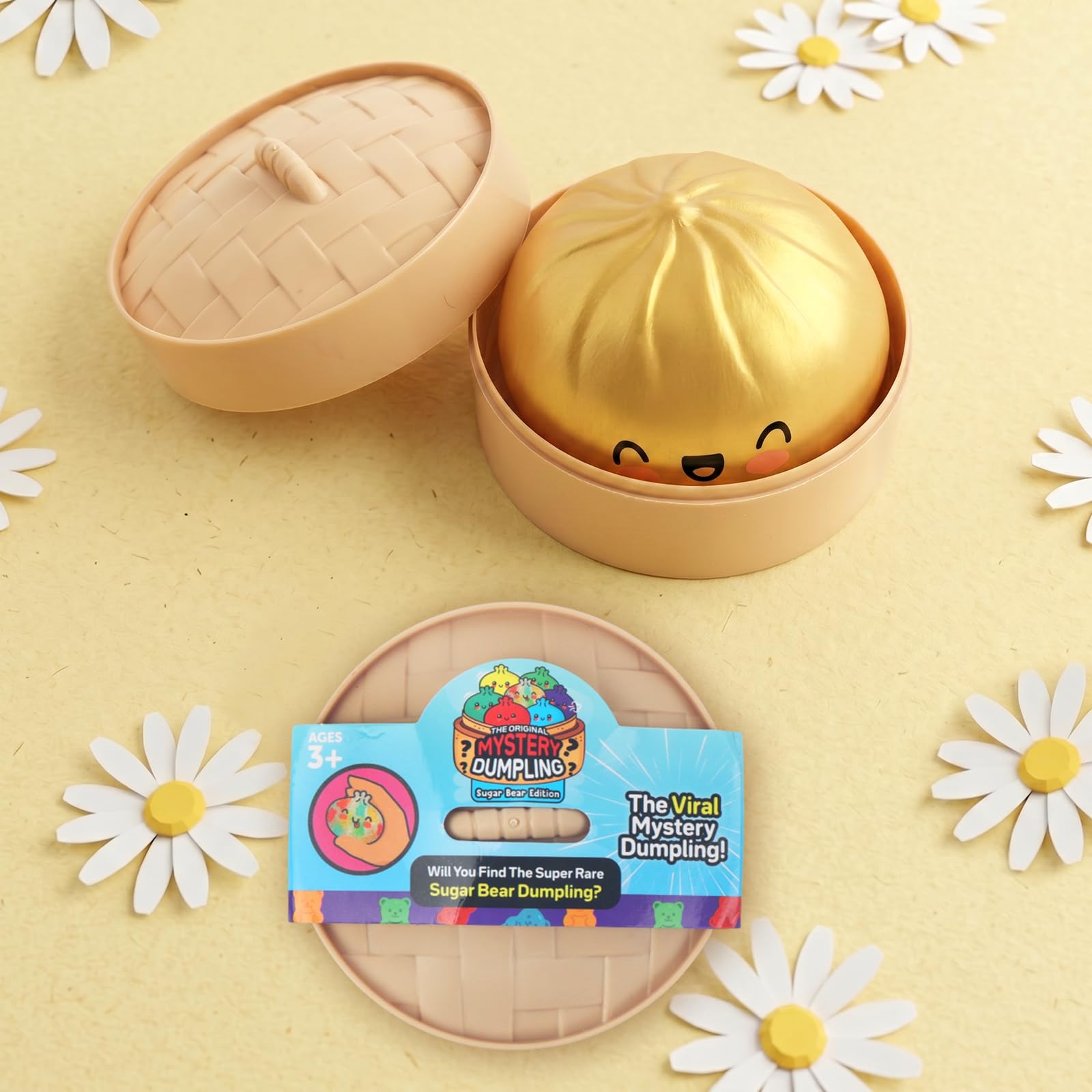 Glitter Dumpling Squishy with Steamer, Squishy Dumplings Sensory Fidget Toy, Squeeze Toys for Relaxation, Gold 2 - Image 2