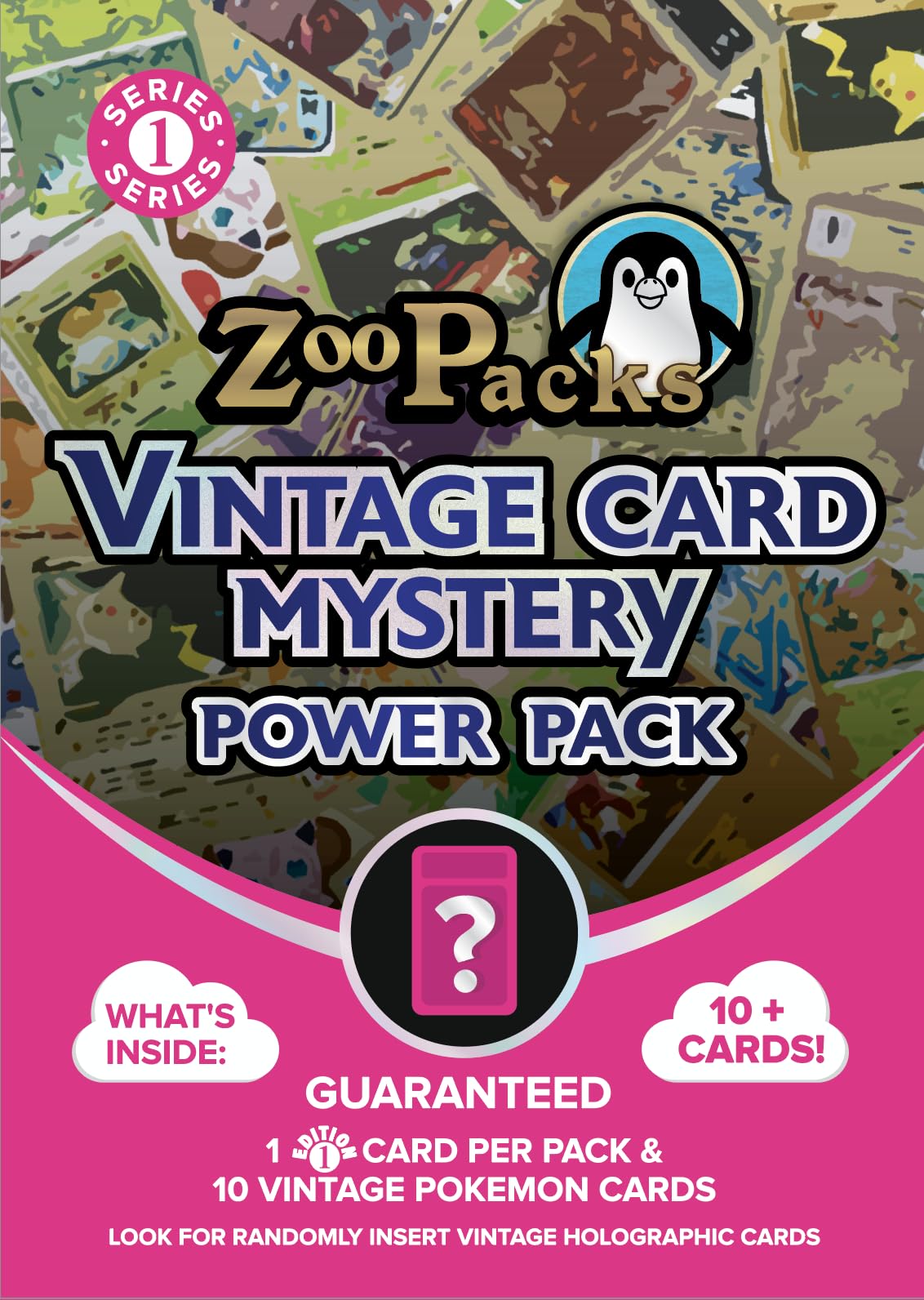 Palos Designs Zoo Packs TCG Vintage 1999 10 Card Lot - 1 1ST Edition Stamped Card Per Pack Guaranteed!