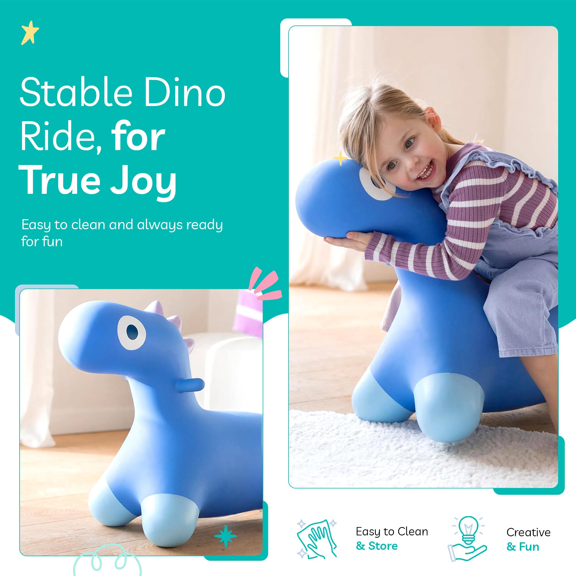 Quut Skippydier Hoppi Dino - Lavender voor binnen & buiten