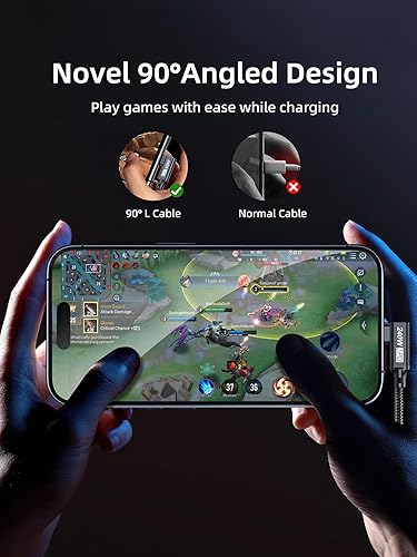 Miniatura 5 de Cable USB C a USB C de 240 W, PD 3.1 tipo C a C 5A, cable de carga rápida en ángulo recto compatible con MacBook ProAir, iPad Pro12.911Air,